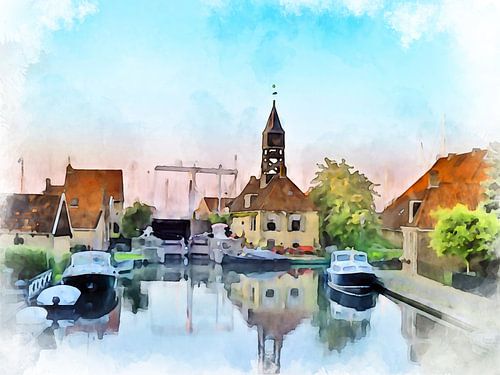 Het Sylhús in de haven van Hindeloopen, Friesland.