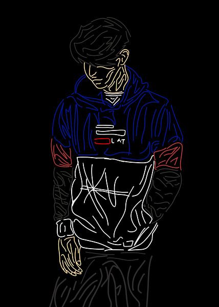 Garçon dessin au trait couleur par IHSANUDDIN .