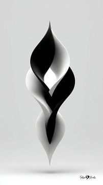 Monochrome Flow - Abstract Black and White Art in Motion