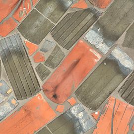 Facade of a house from old roof tiles by Heiko Kueverling