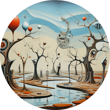 Landschap surrealistisch abstract en bizarre met buitenaards leven