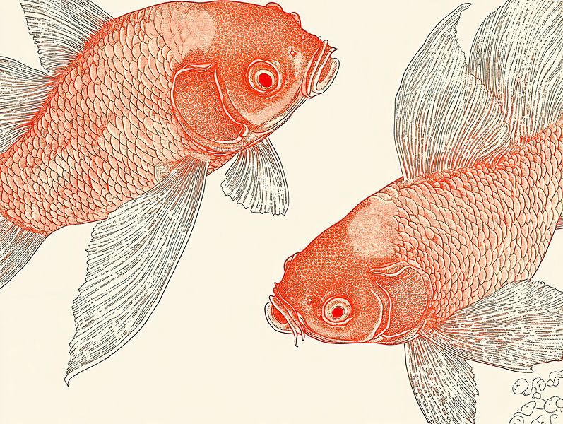 Koi carp in orange by Franka Poulain