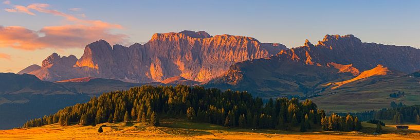 Panorama sunrise Alpe di Siusi by Henk Meijer Photography