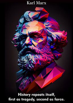 Karl Marx Pop Art Citaten van WpapArtist WPAP Artist