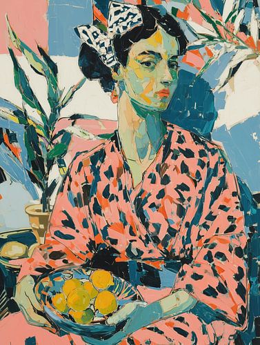 Dame mit Orangen von Cats & Dotz