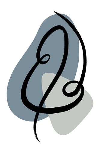 Abstract artwork - feather modern blue green