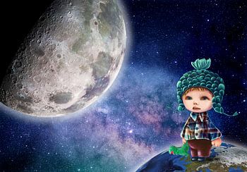 Love you to the Moon & Back. Persoonlijk werk met eigen foto!