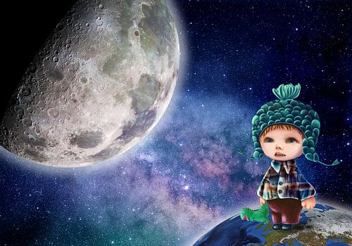 Love you to the Moon & Back. Persoonlijk werk met eigen foto!