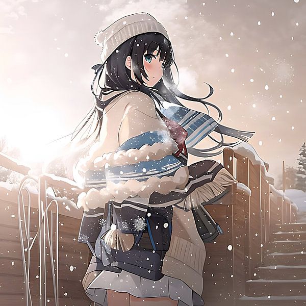 Fille de l'hiver dans les tons taupe et beige par Emiel de Lange
