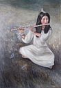 Meisje met de Fluit. Zilveren Sonate; van Veronika Fraile Art thumbnail