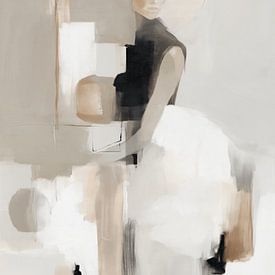 Portrait moderne et abstrait dans des tons ocres sur Studio Allee