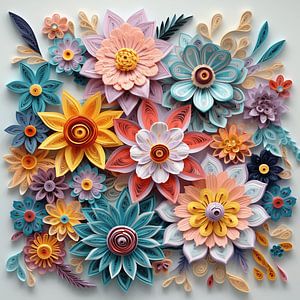 Quilling Technik  Blumen Papier farbenfroh Blüten lebensfroh