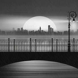 Die Brücke im Sommerregen von Monika Jüngling