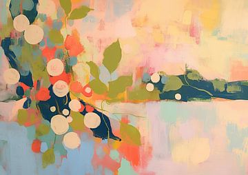 Modern abstract Bloemen van Abstract Schilderij