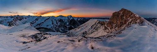 Zonsondergang in de Tannheimer Alpen