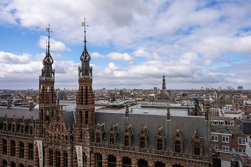 Skyline westelijke kant van Amsterdam