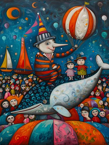 Strandfeest met dolfijnen en clowns