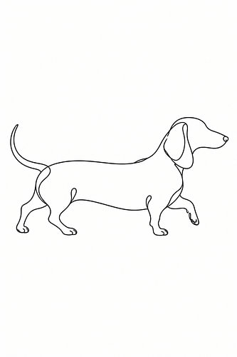 A love of dachshunds in a flowing line