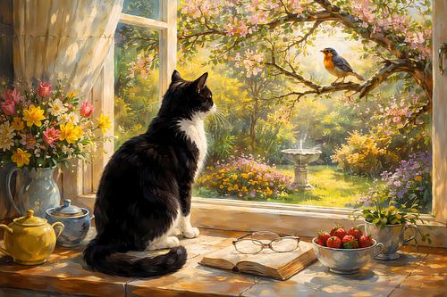 Le chat et l'oiseau