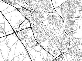 Karte von Heerlen in Schwarz ud Weiss von De Kaartenwinkel