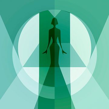 Silhouette einer Dame in Grüntönen von Yke de Vos