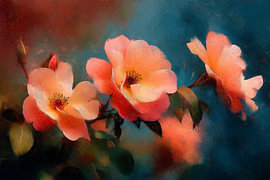 Coral Blossom on Blue by Whale & Sons