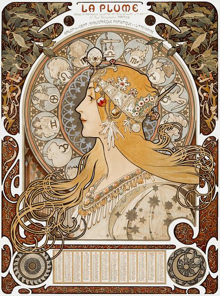 Zodiaque or La Plume (ca. 1896-1897) by Alphonse Mucha by Peter Balan