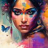 Schmetterling Aura Hindu Portrait von Chromatic Fusion Studio