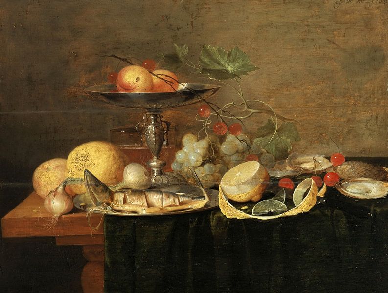 Still Life with Herring and Fruits, Jan Davidsz. de Heem by All the Masters
