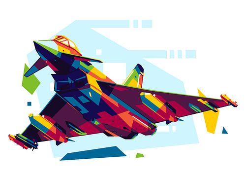 Eurofighter Typhoon in WPAP-stijl