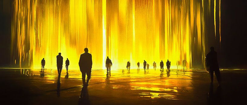 Mystical crowd in a flood of light by Poster Art Shop