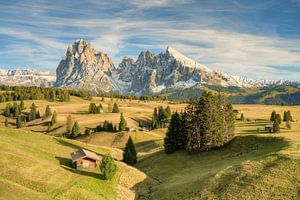 Journée dorée d'automne sur l'Alpe di Siusi sur Michael Valjak