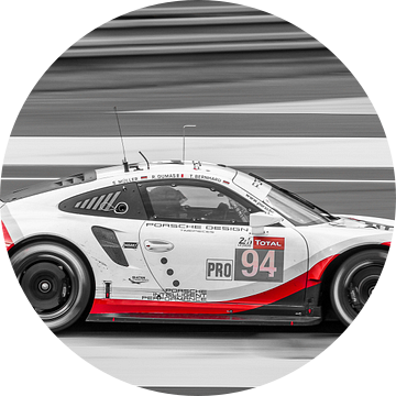 Zwart/wit/rood Porsche Le Mans