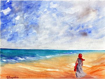 Eenzaam op het strand