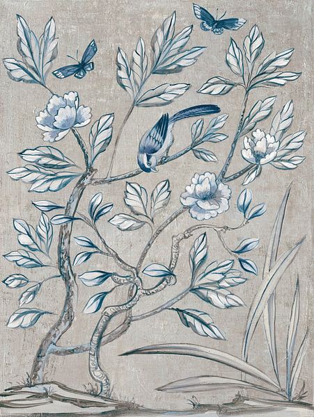 Shimmering Garden II Navy, Julia Purinton by Wild Apple