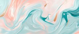 Douces vagues pastel dans un design fluide sur Poster Art Shop