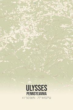 Vieille carte d'Ulysses (Pennsylvanie), USA. sur Rezona