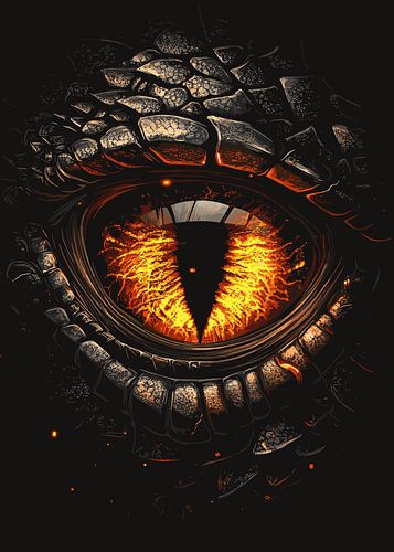 Gloeiend drakenoog in donkere omgeving