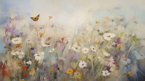 Field with spring flowers