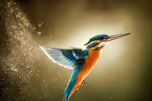 Porträt eines fliegenden Eisvogels Illustration
