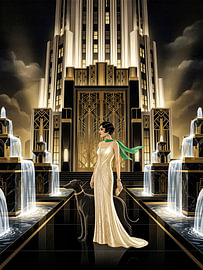 Gatsby-Glamour - Eleganz und Geheimnis am Art-Déco-Brunnen