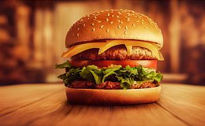 Hamburger in een restaurant illustratie van Animaflora PicsStock