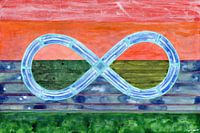 Eternity Symbol over flat Landscape 
