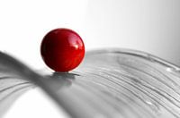 Red Ball in Black and White Photography