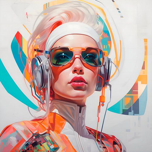 Futuristisch portret van een jonge vrouw