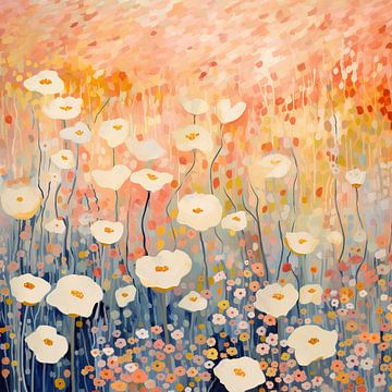 Fleurs impressionnistes sur Peinture Abstraite