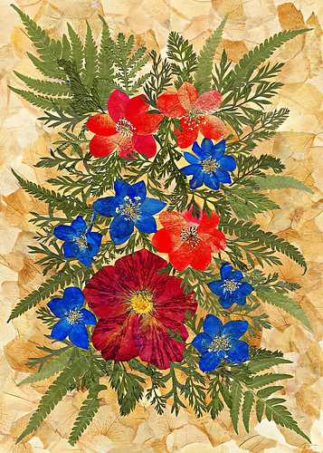 Red and Blue Bouquet
