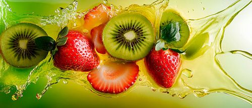 Vers fruit in bruisend water