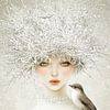 Sneeuwkoningin met Vogeltje van Your unique art