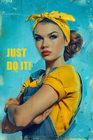 Just Do It | Vintage Retro Poster met schoonmaakster
